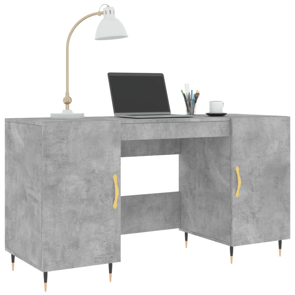Bureau gris béton 140x50x75 cm bois d'ingénierie - XIOS