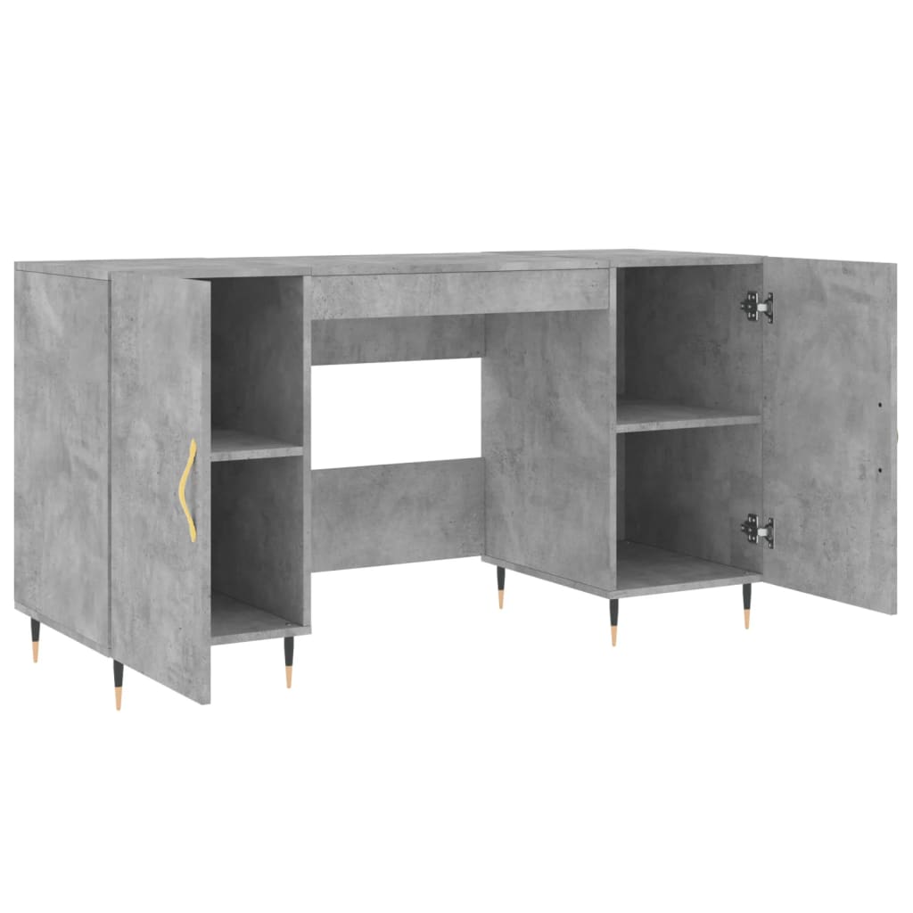 Bureau gris béton 140x50x75 cm bois d'ingénierie - XIOS