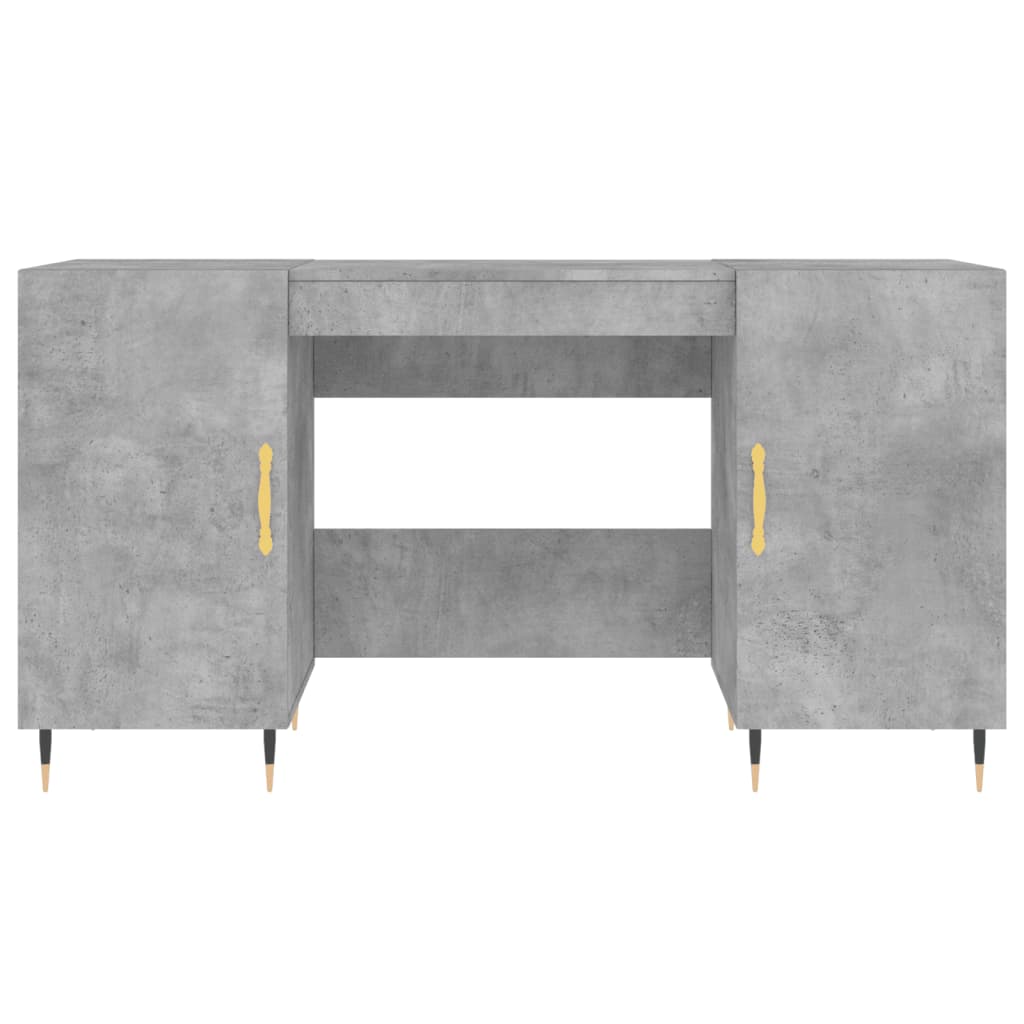 Bureau gris béton 140x50x75 cm bois d'ingénierie - XIOS
