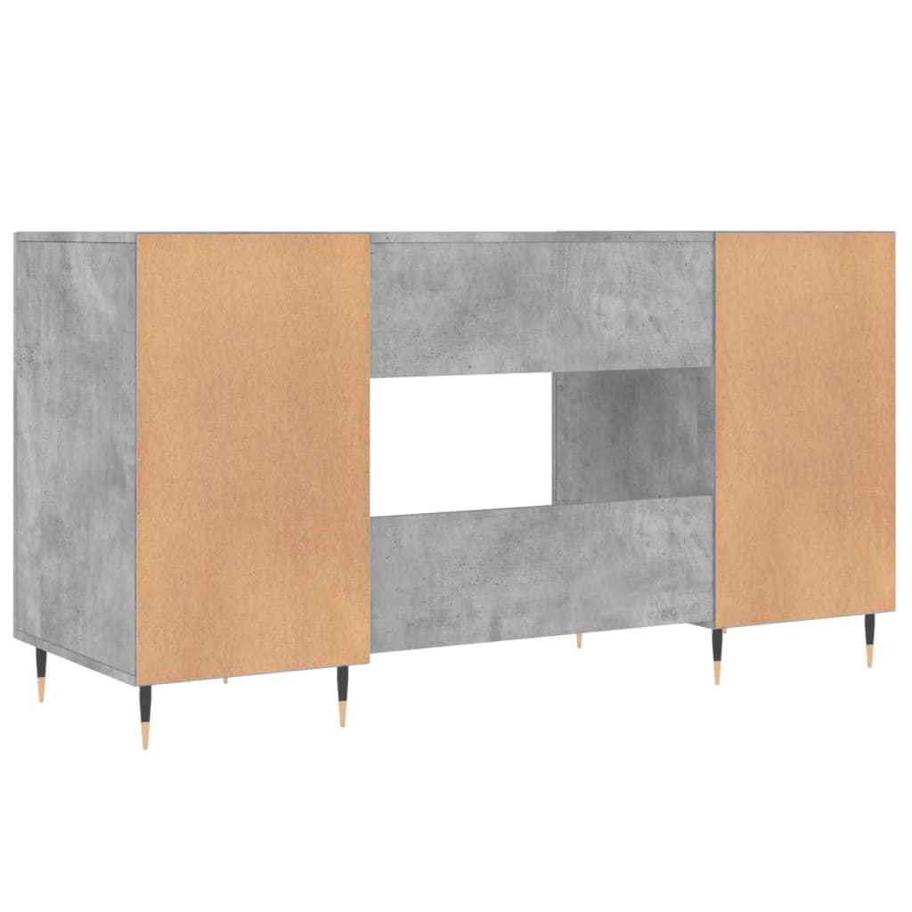 Bureau gris béton 140x50x75 cm bois d'ingénierie - XIOS