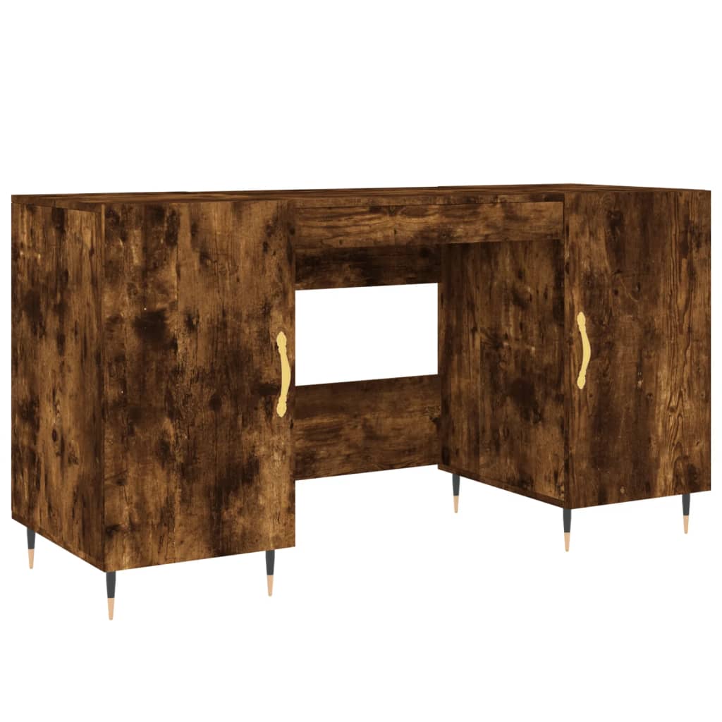 Bureau chêne fumé 140x50x75 cm bois d'ingénierie - XIOS
