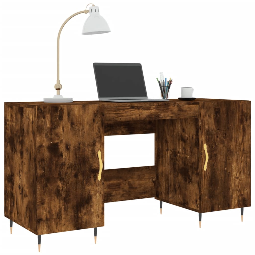 Bureau chêne fumé 140x50x75 cm bois d'ingénierie - XIOS
