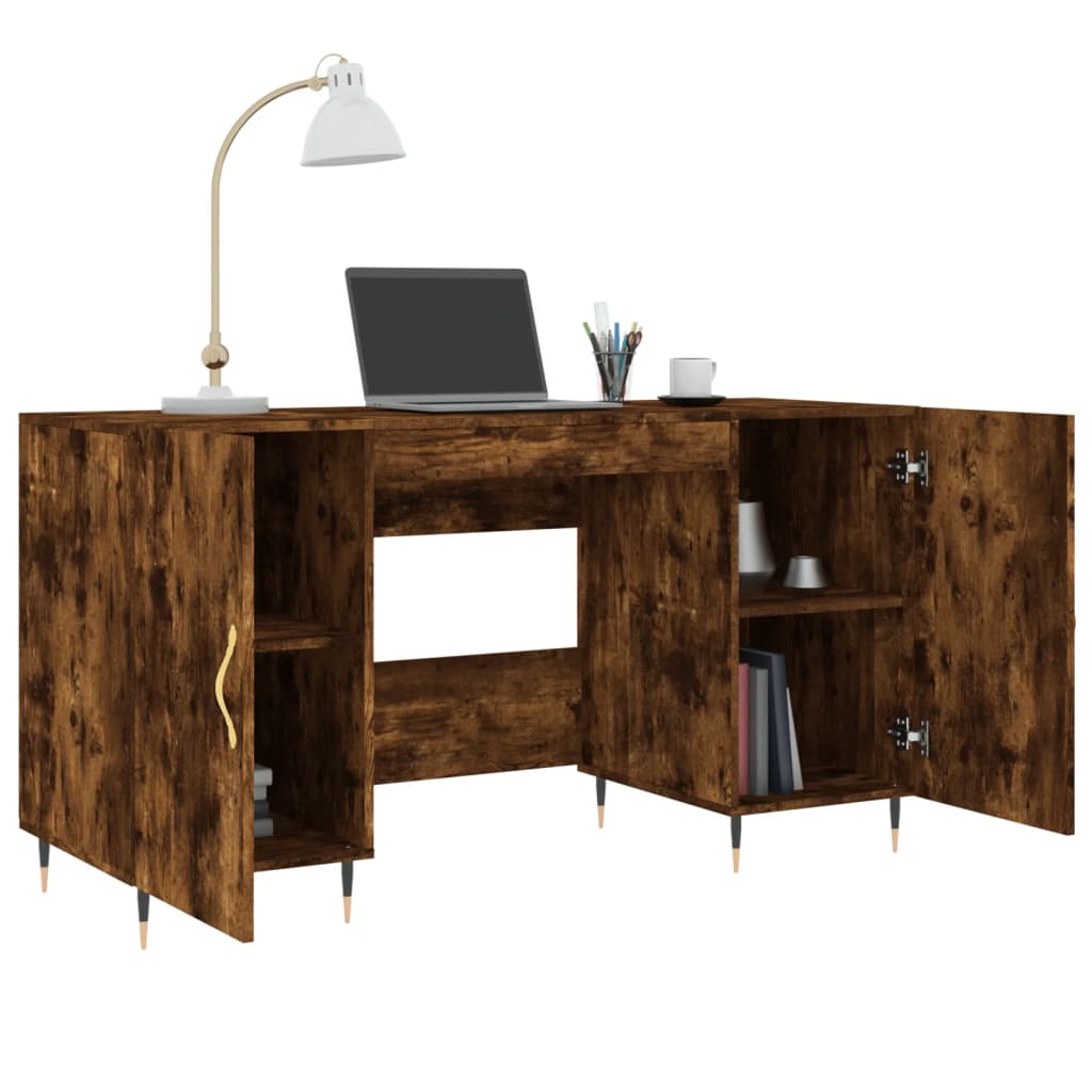 Bureau chêne fumé 140x50x75 cm bois d'ingénierie - XIOS