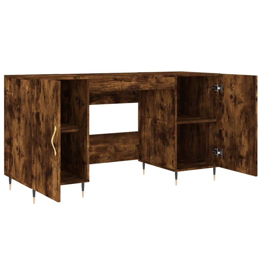 Bureau chêne fumé 140x50x75 cm bois d'ingénierie - XIOS