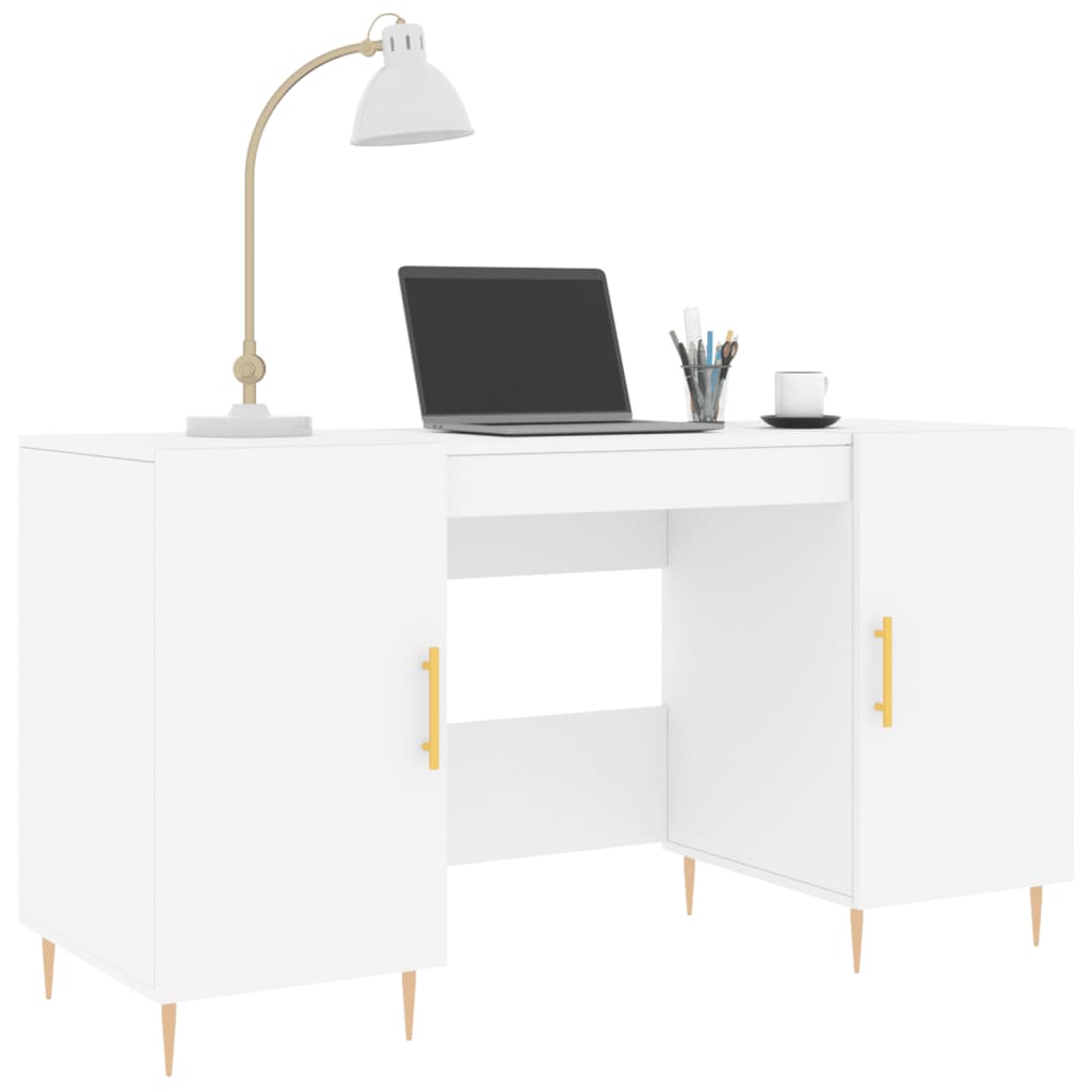 Bureau blanc 140x50x75 cm bois d'ingénierie - XIOS