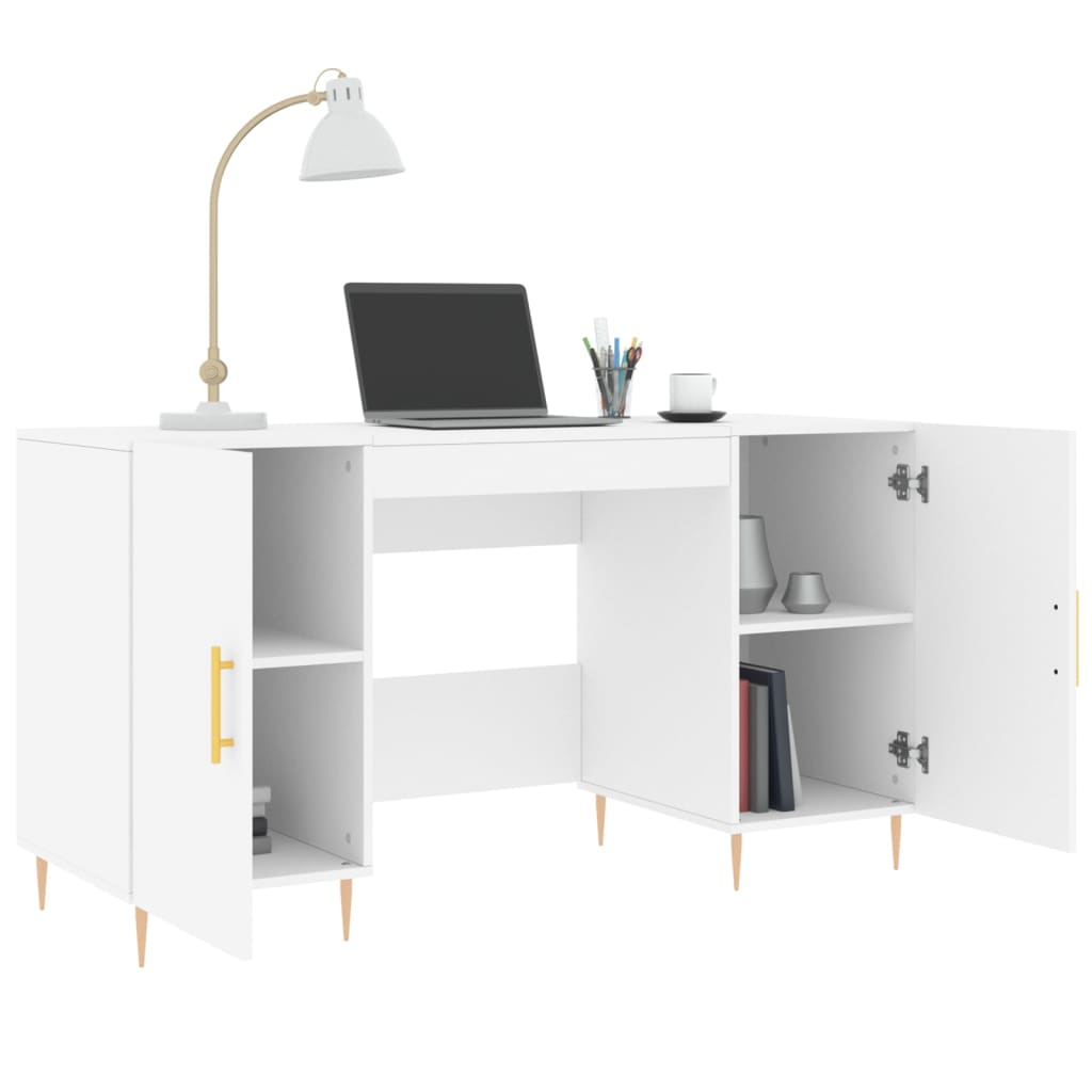 Bureau blanc 140x50x75 cm bois d'ingénierie - XIOS