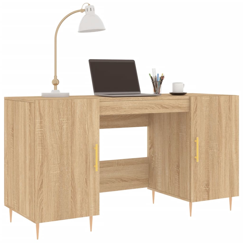 Bureau chêne sonoma 140x50x75 cm bois d'ingénierie - XIOS
