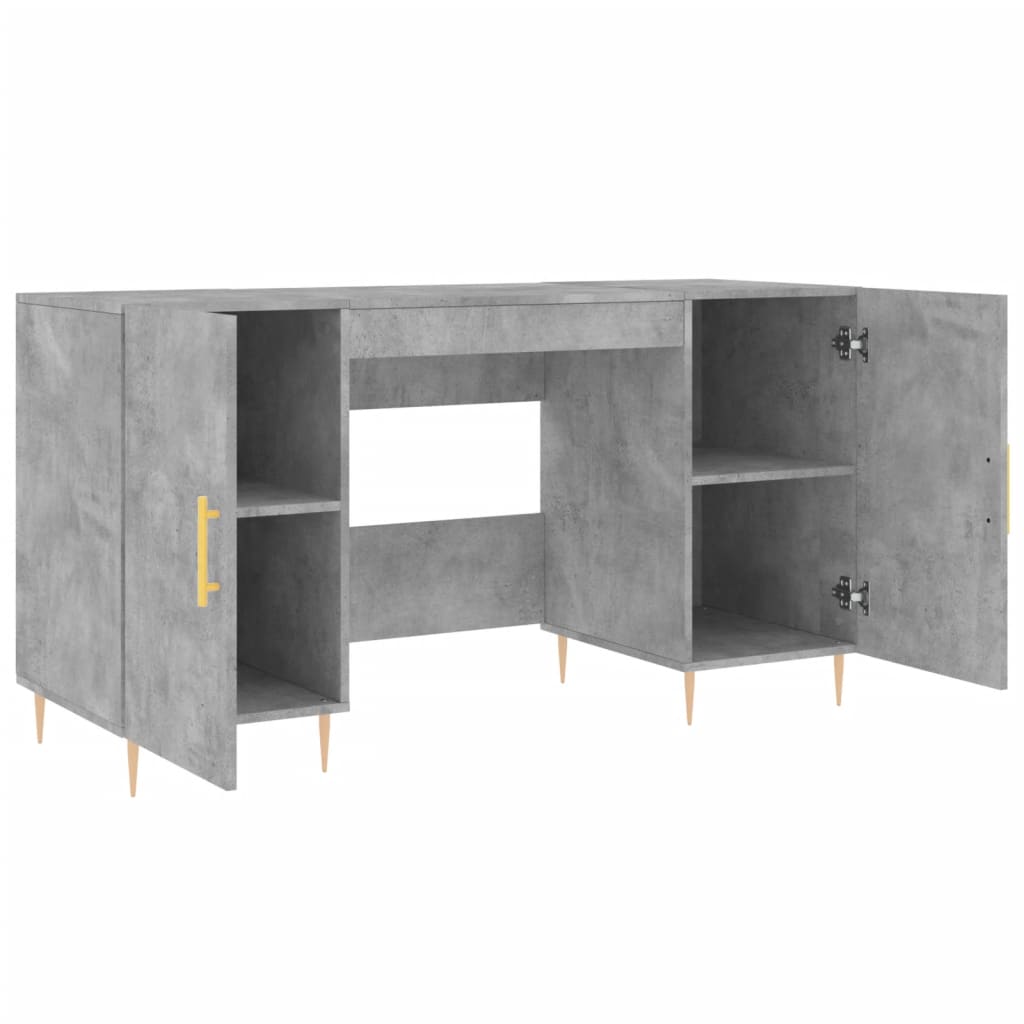 Bureau gris béton 140x50x75 cm bois d'ingénierie - XIOS