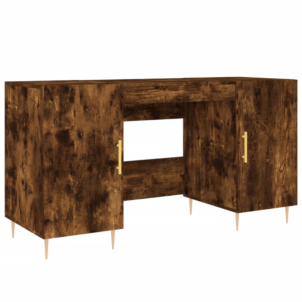 Bureau chêne fumé 140x50x75 cm bois d'ingénierie - XIOS