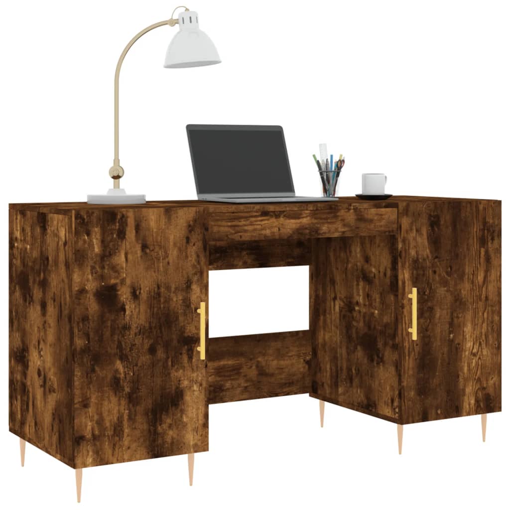 Bureau chêne fumé 140x50x75 cm bois d'ingénierie - XIOS