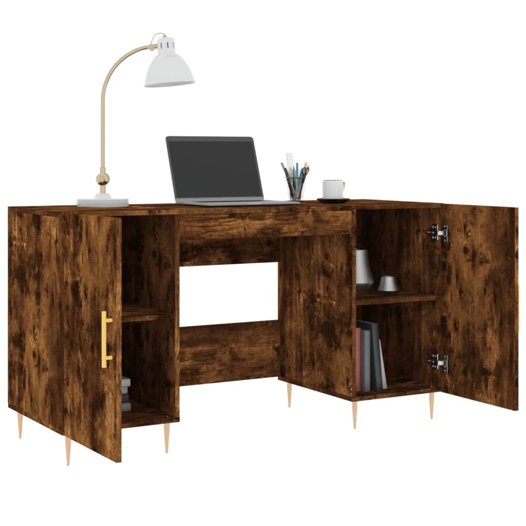 Bureau chêne fumé 140x50x75 cm bois d'ingénierie - XIOS