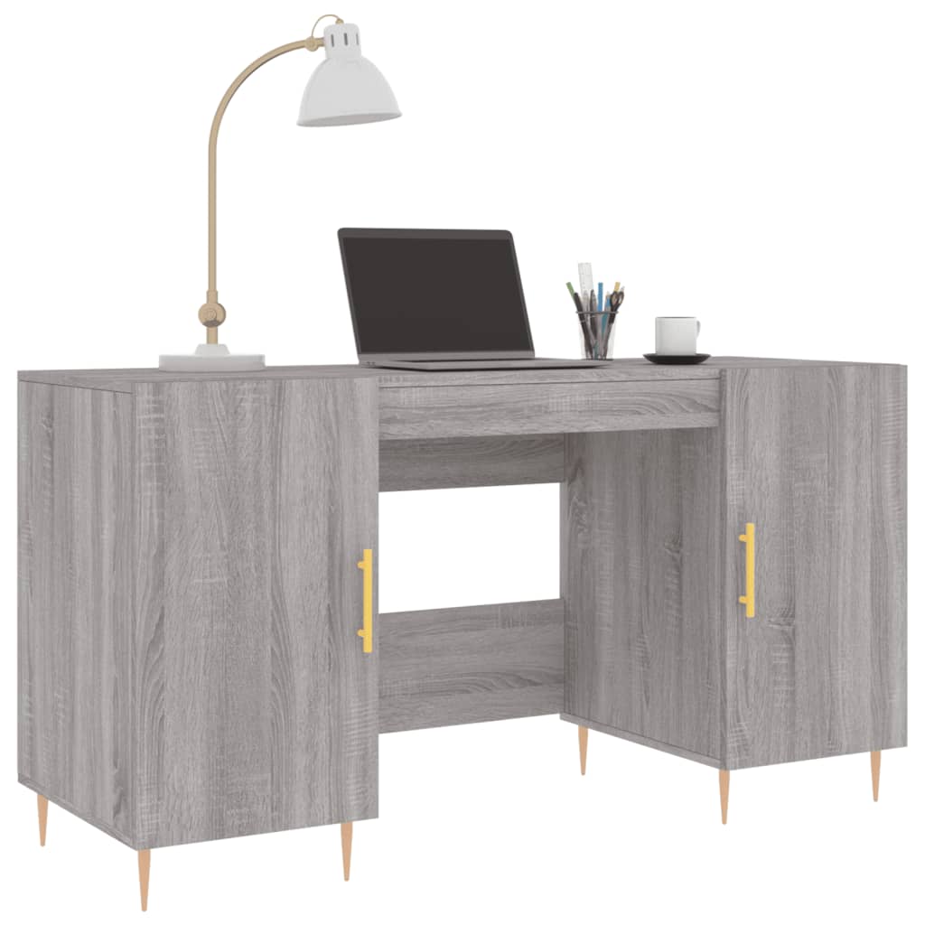 Bureau sonoma gris 140x50x75 cm bois d'ingénierie - XIOS