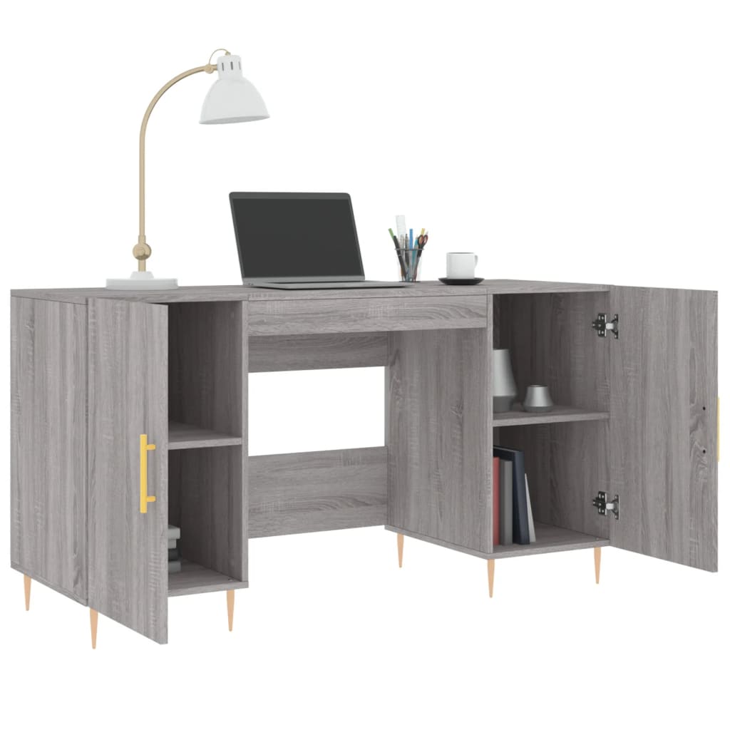 Bureau sonoma gris 140x50x75 cm bois d'ingénierie - XIOS