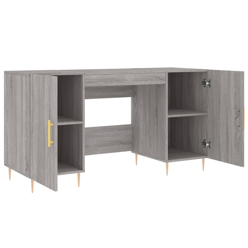 Bureau sonoma gris 140x50x75 cm bois d'ingénierie - XIOS