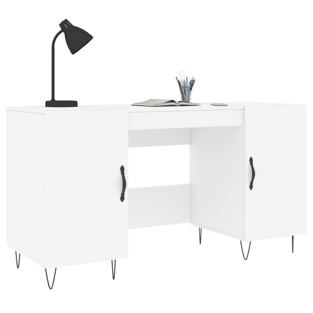 Bureau blanc 140x50x75 cm bois d'ingénierie - XIOS