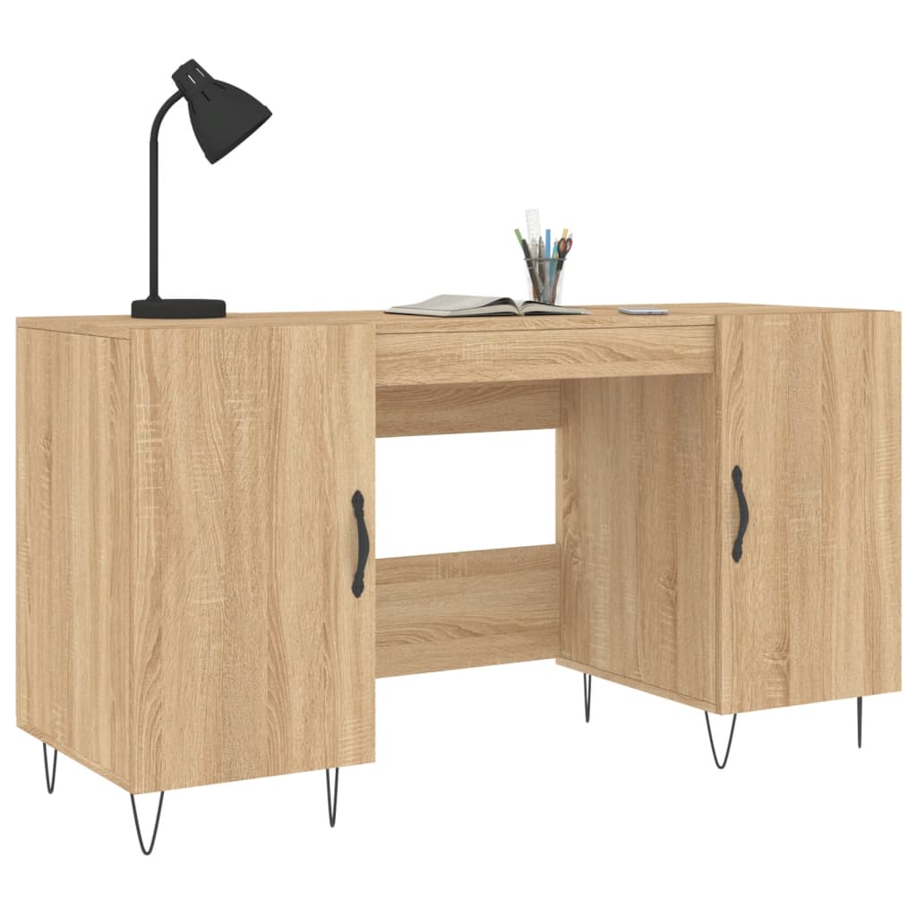 Bureau chêne sonoma 140x50x75 cm bois d'ingénierie - XIOS
