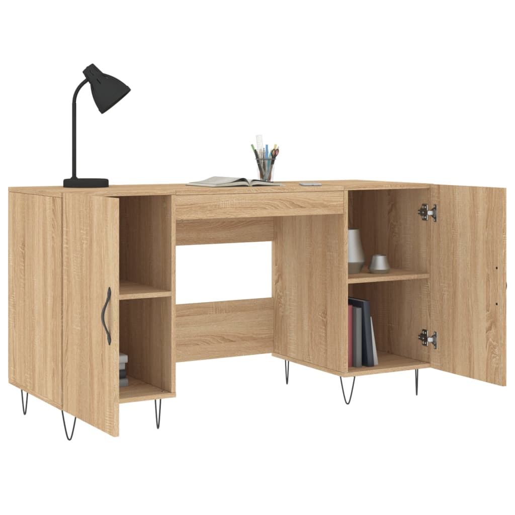 Bureau chêne sonoma 140x50x75 cm bois d'ingénierie - XIOS