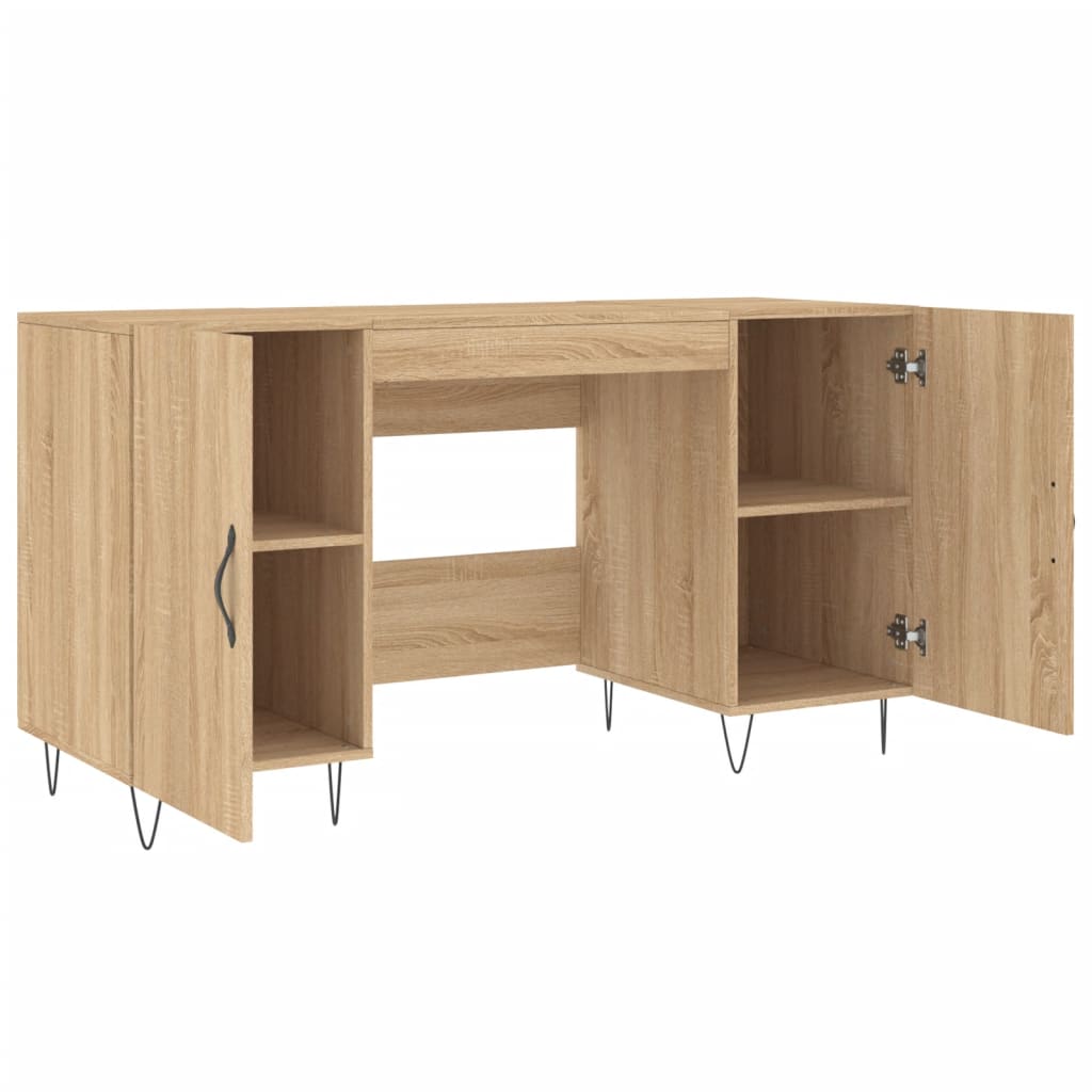 Bureau chêne sonoma 140x50x75 cm bois d'ingénierie - XIOS