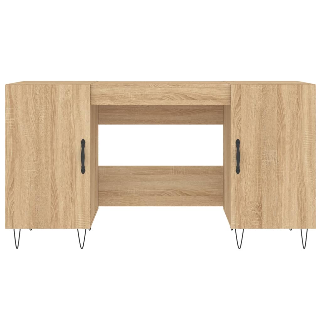 Bureau chêne sonoma 140x50x75 cm bois d'ingénierie - XIOS