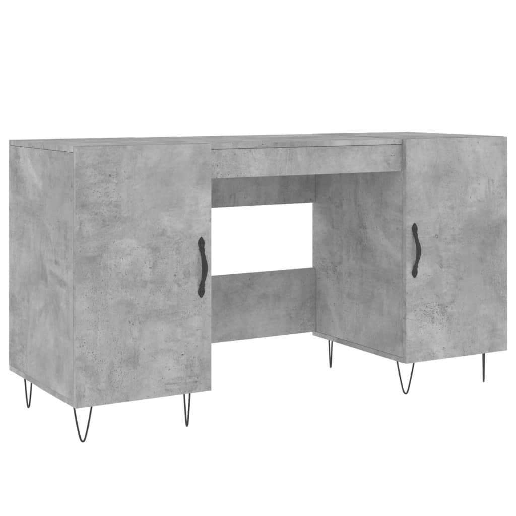 Bureau gris béton 140x50x75 cm bois d'ingénierie - XIOS