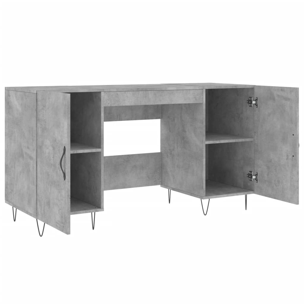 Bureau gris béton 140x50x75 cm bois d'ingénierie - XIOS