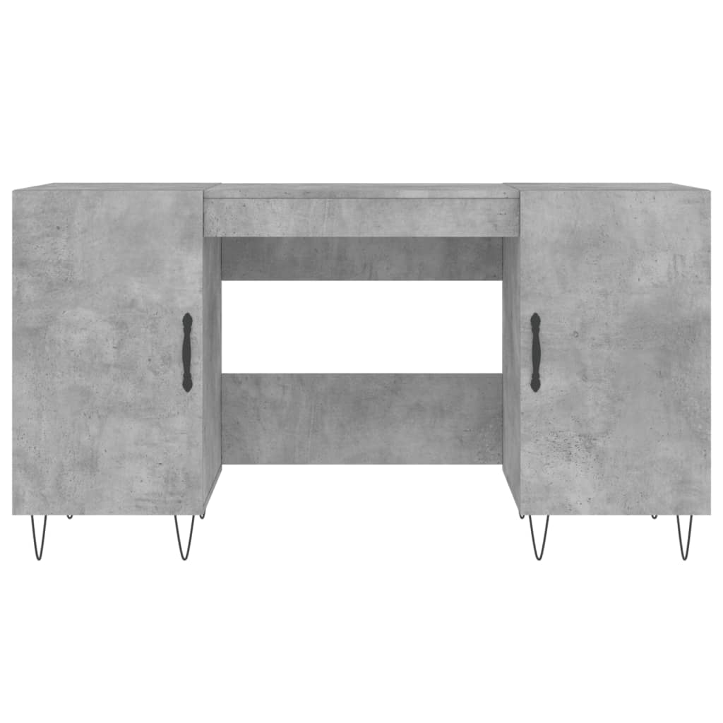 Bureau gris béton 140x50x75 cm bois d'ingénierie - XIOS