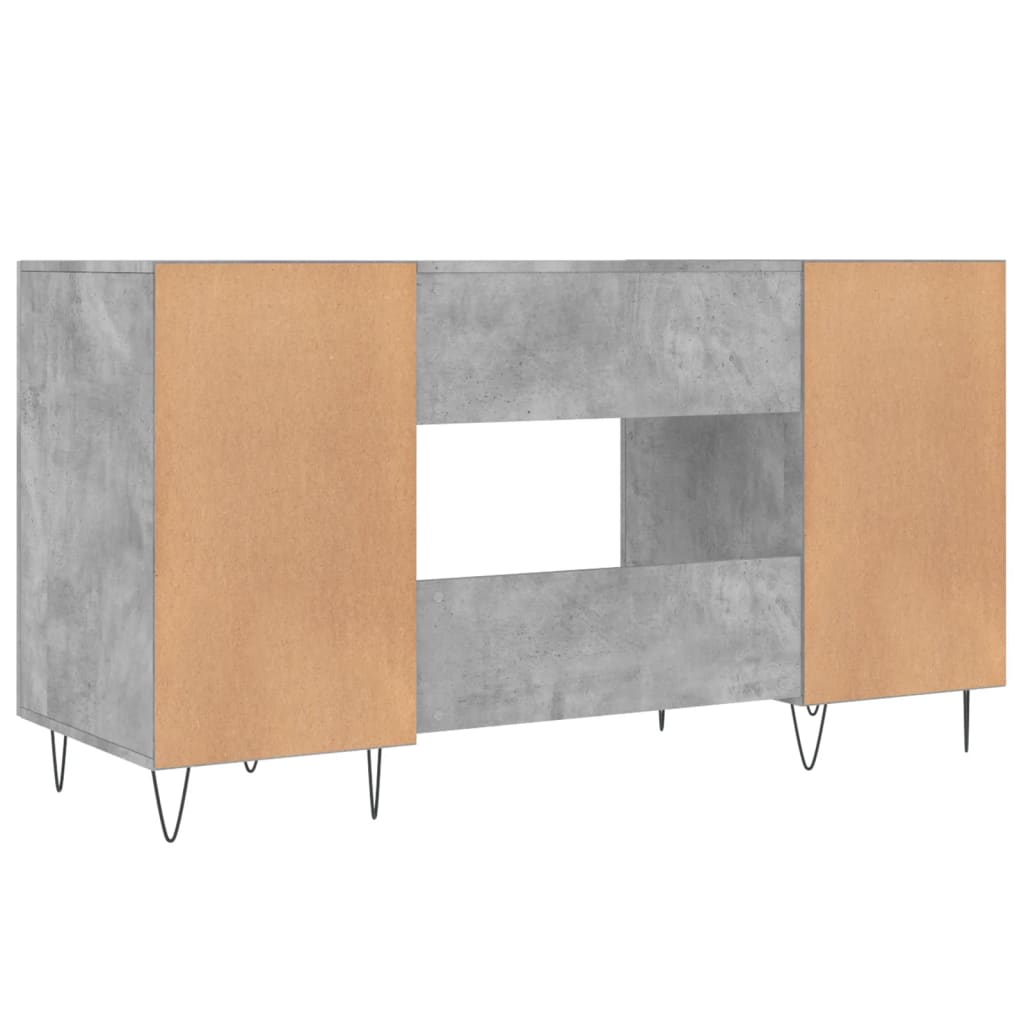 Bureau gris béton 140x50x75 cm bois d'ingénierie - XIOS