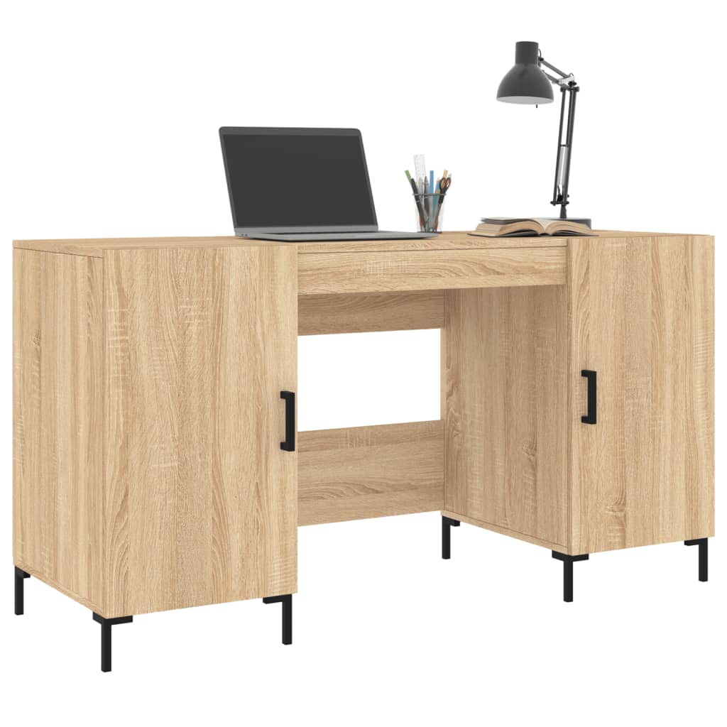 Bureau chêne sonoma 140x50x75 cm bois d'ingénierie - XIOS