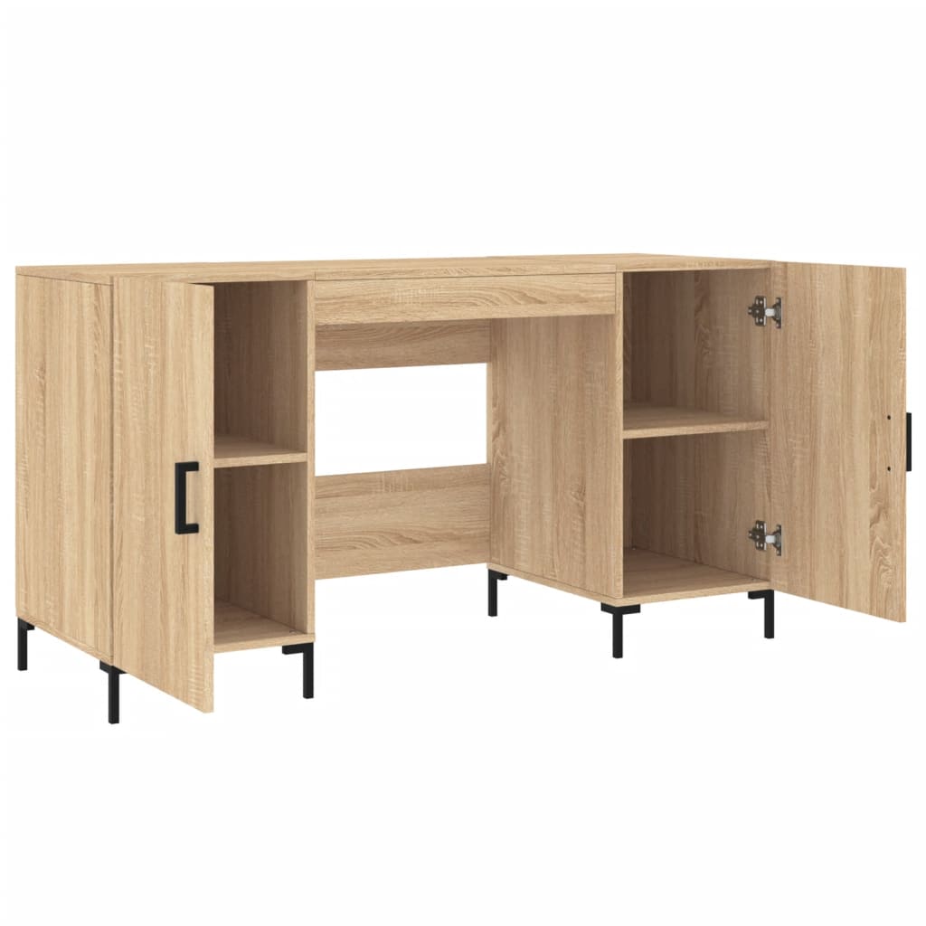 Bureau chêne sonoma 140x50x75 cm bois d'ingénierie - XIOS