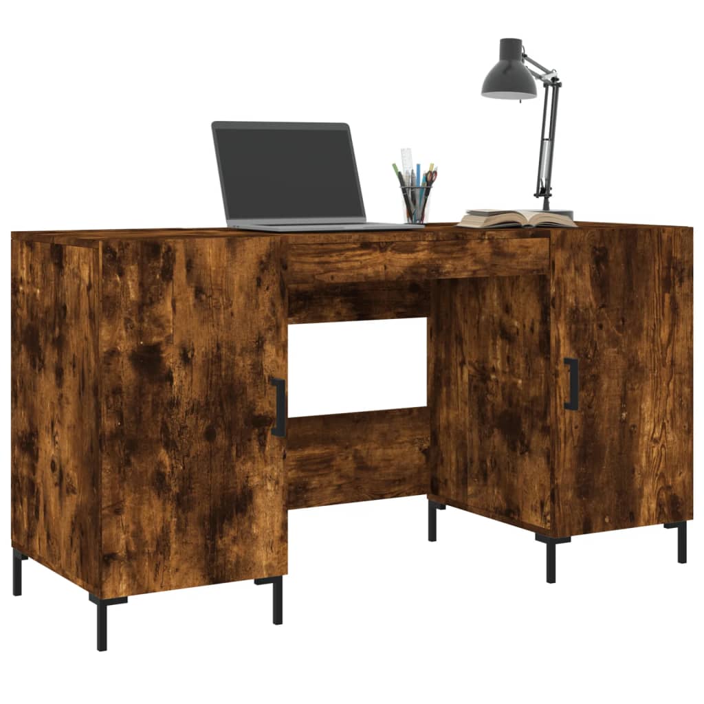 Bureau chêne fumé 140x50x75 cm bois d'ingénierie - XIOS