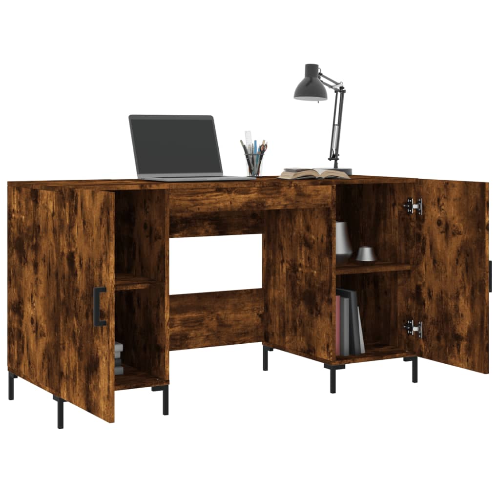 Bureau chêne fumé 140x50x75 cm bois d'ingénierie - XIOS