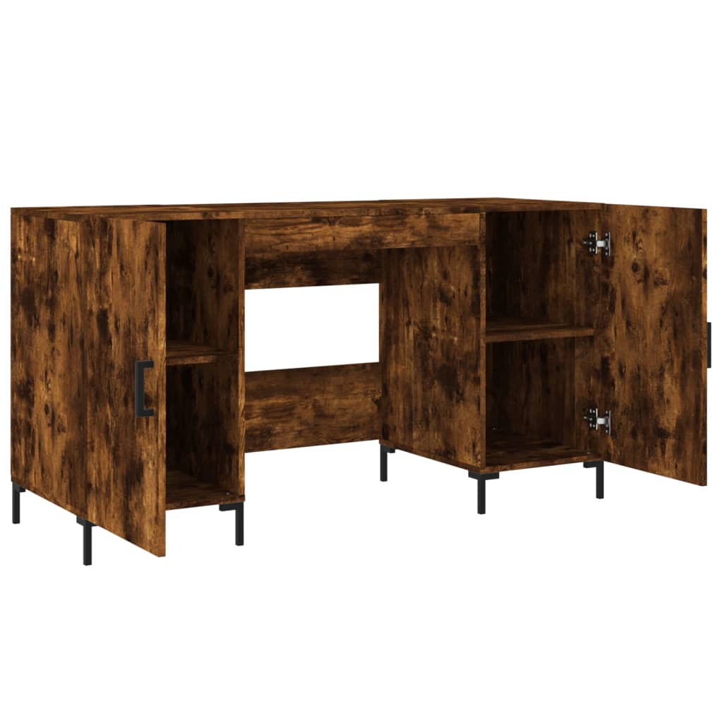Bureau chêne fumé 140x50x75 cm bois d'ingénierie - XIOS