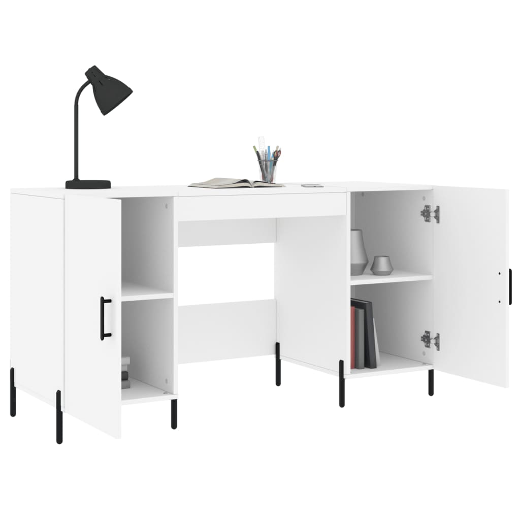 Bureau blanc 140x50x75 cm bois d'ingénierie - XIOS