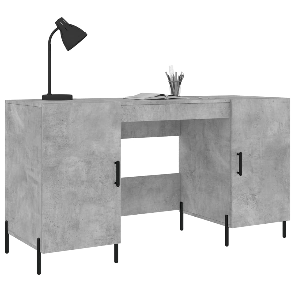 Bureau gris béton 140x50x75 cm bois d'ingénierie - XIOS