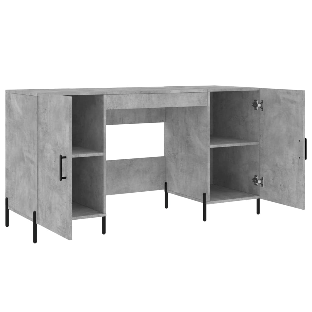 Bureau gris béton 140x50x75 cm bois d'ingénierie - XIOS