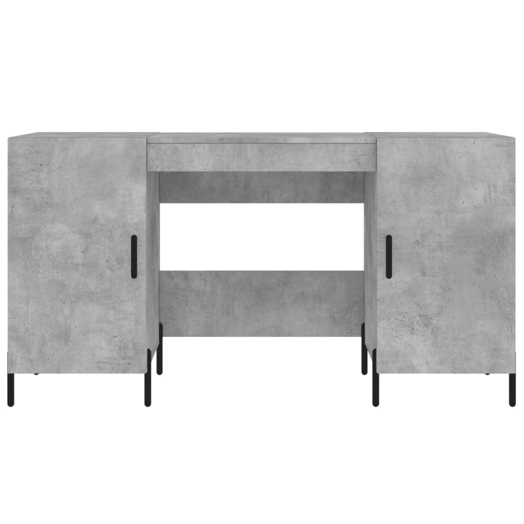 Bureau gris béton 140x50x75 cm bois d'ingénierie - XIOS