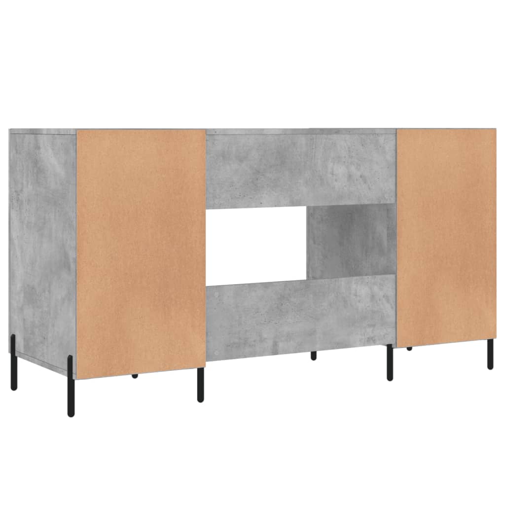 Bureau gris béton 140x50x75 cm bois d'ingénierie - XIOS