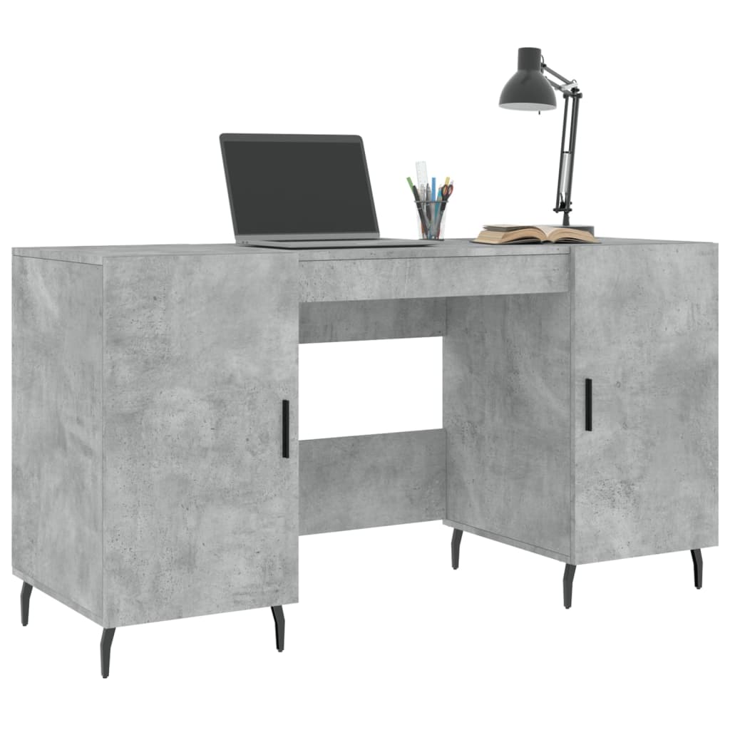 Bureau gris béton 140x50x75 cm bois d'ingénierie - XIOS