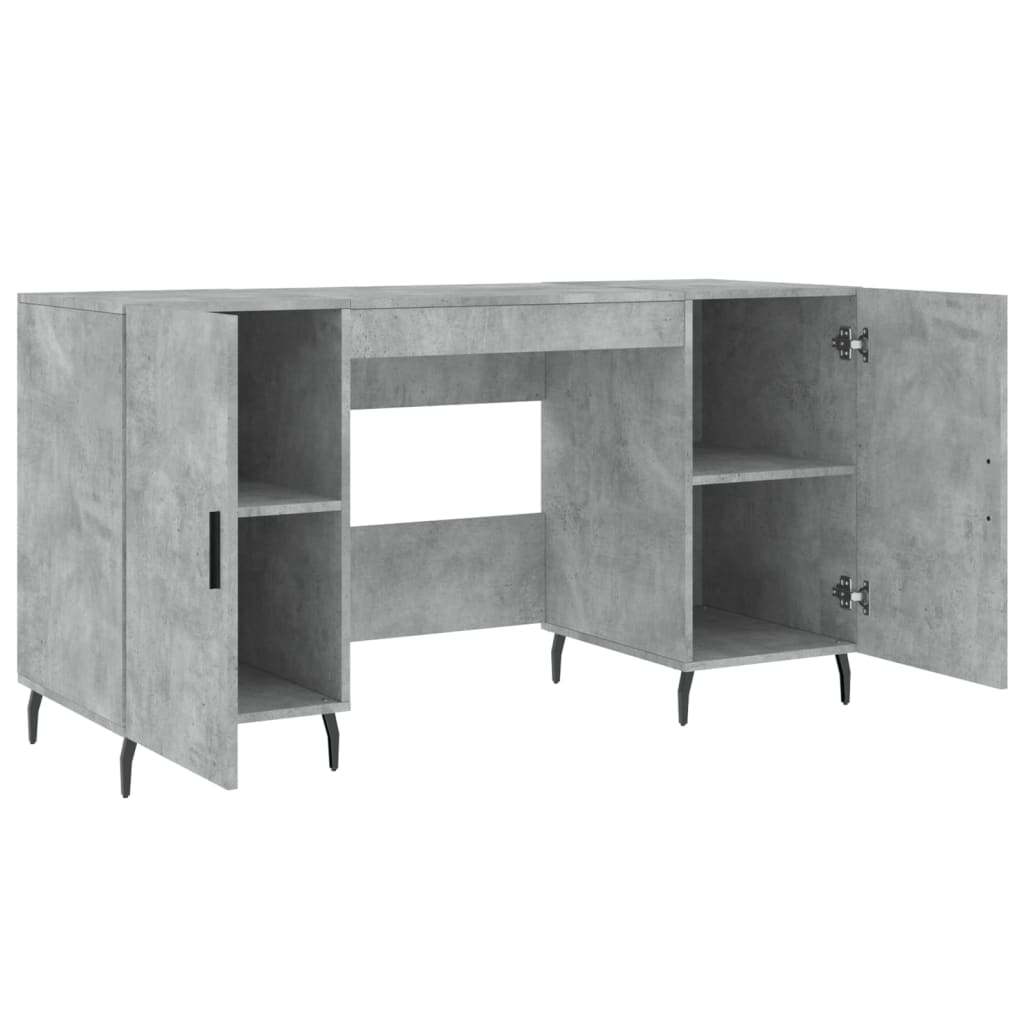 Bureau gris béton 140x50x75 cm bois d'ingénierie - XIOS