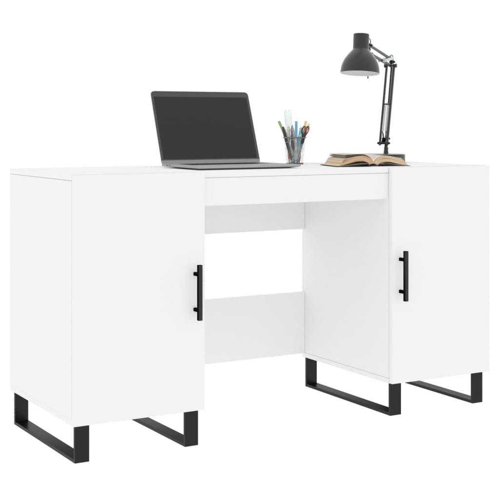 Bureau blanc 140x50x75 cm bois d'ingénierie - XIOS