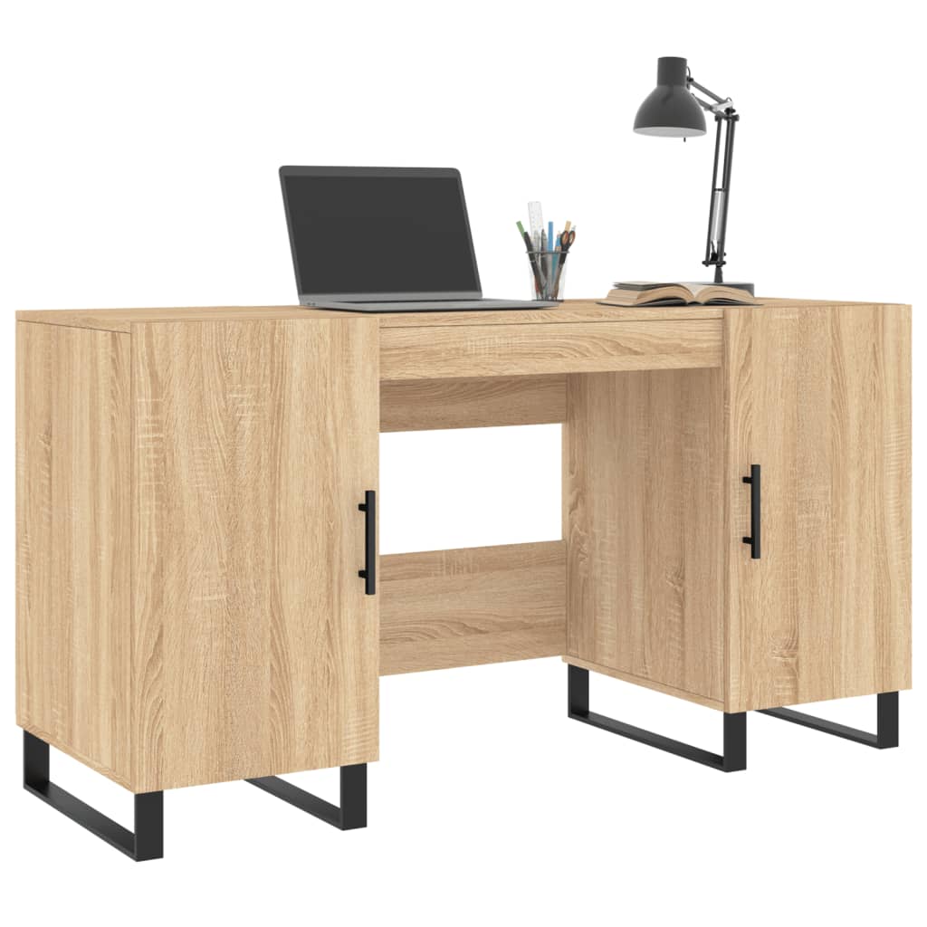 Bureau chêne sonoma 140x50x75 cm bois d'ingénierie - XIOS