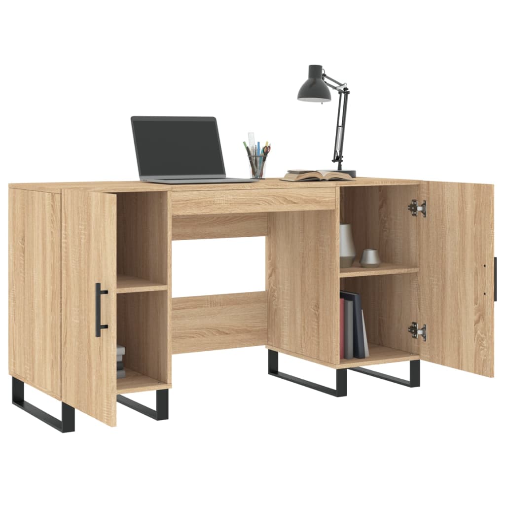 Bureau chêne sonoma 140x50x75 cm bois d'ingénierie - XIOS