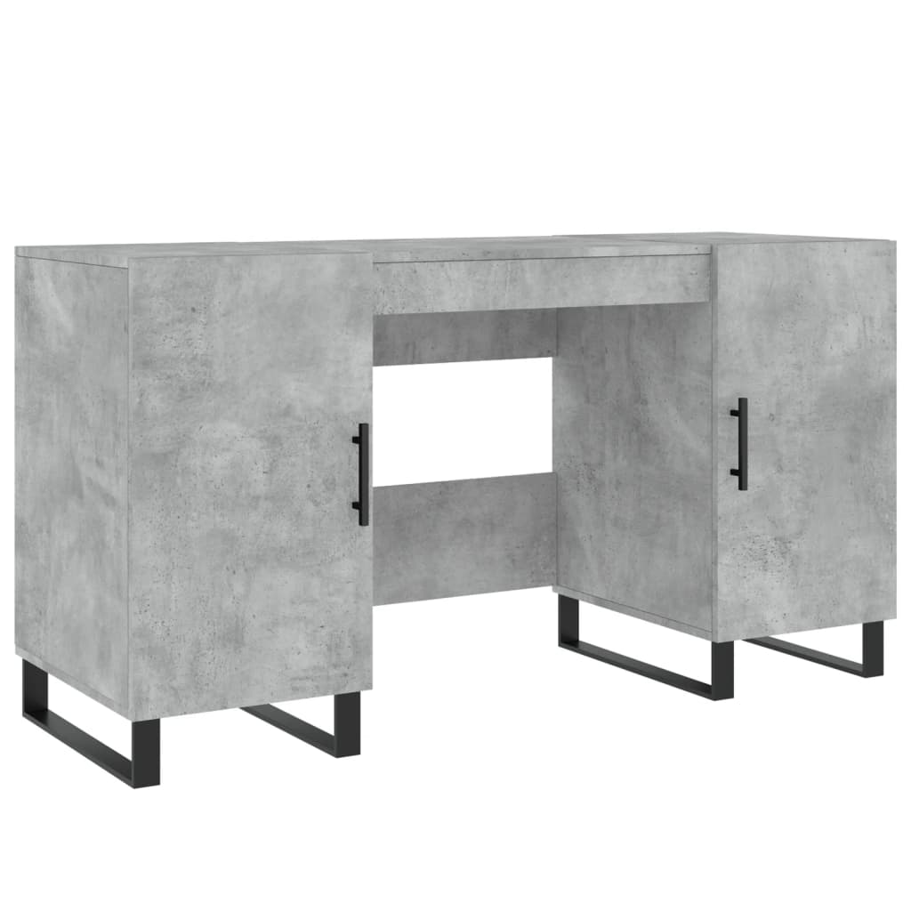 Bureau gris béton 140x50x75 cm bois d'ingénierie - XIOS