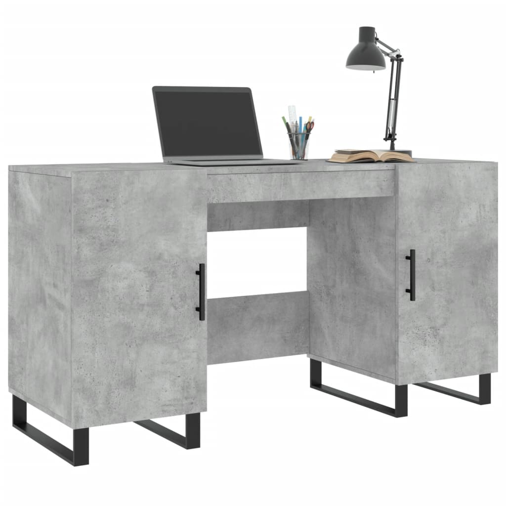 Bureau gris béton 140x50x75 cm bois d'ingénierie - XIOS