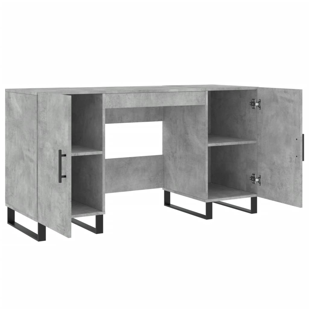 Bureau gris béton 140x50x75 cm bois d'ingénierie - XIOS