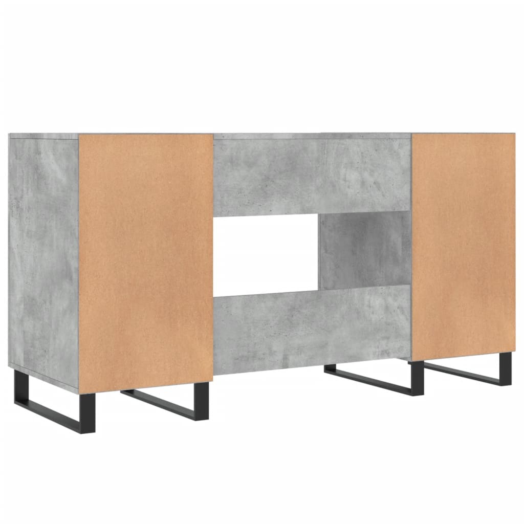 Bureau gris béton 140x50x75 cm bois d'ingénierie - XIOS