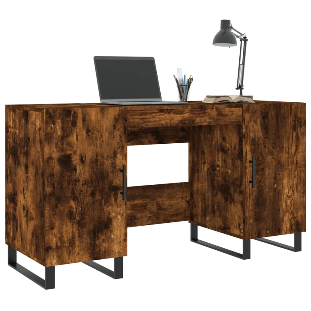 Bureau chêne fumé 140x50x75 cm bois d'ingénierie - XIOS