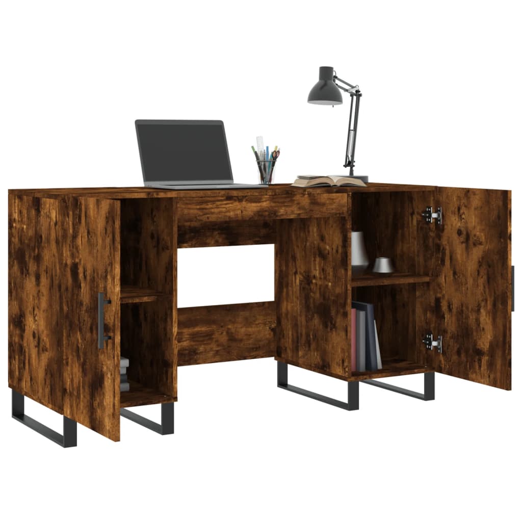 Bureau chêne fumé 140x50x75 cm bois d'ingénierie - XIOS