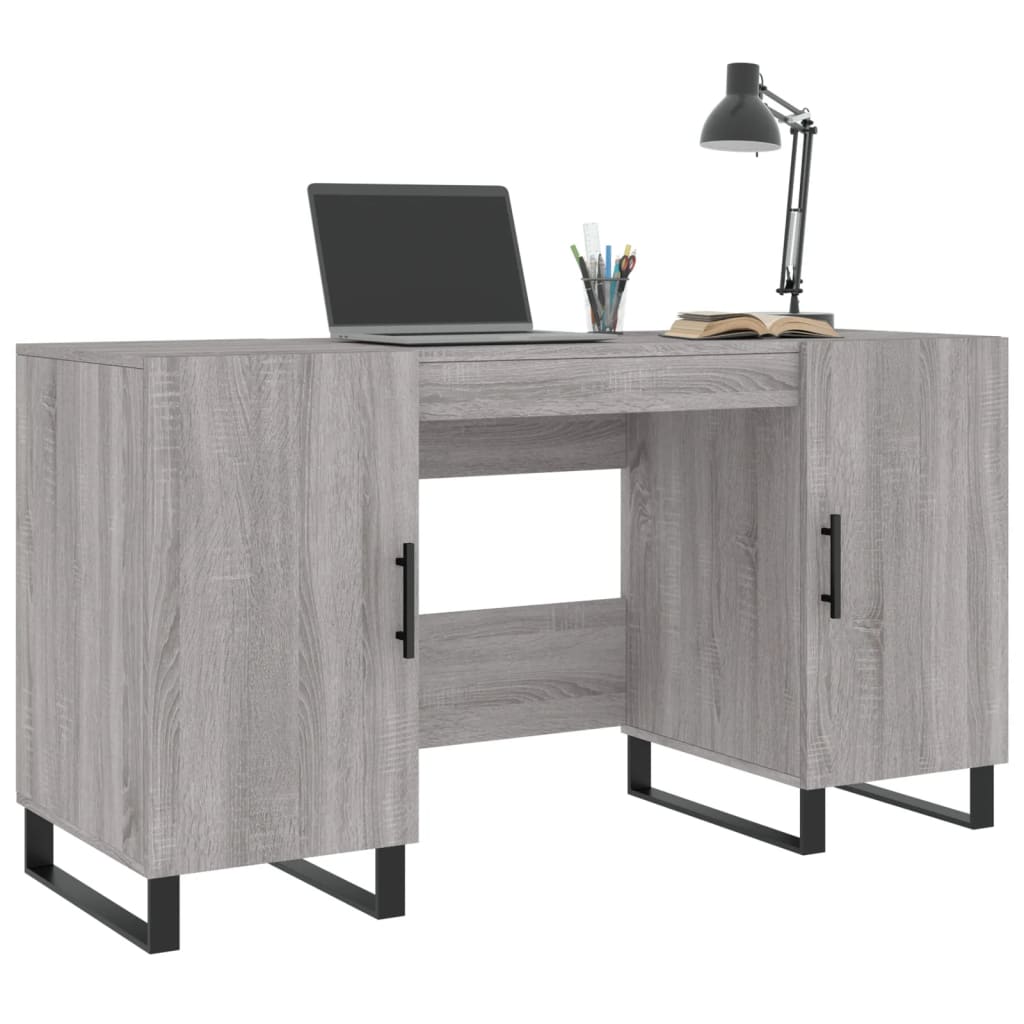 Bureau sonoma gris 140x50x75 cm bois d'ingénierie - XIOS