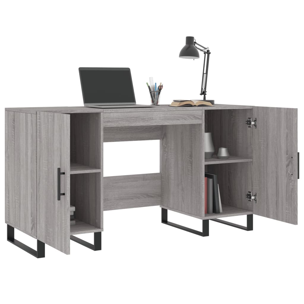 Bureau sonoma gris 140x50x75 cm bois d'ingénierie - XIOS